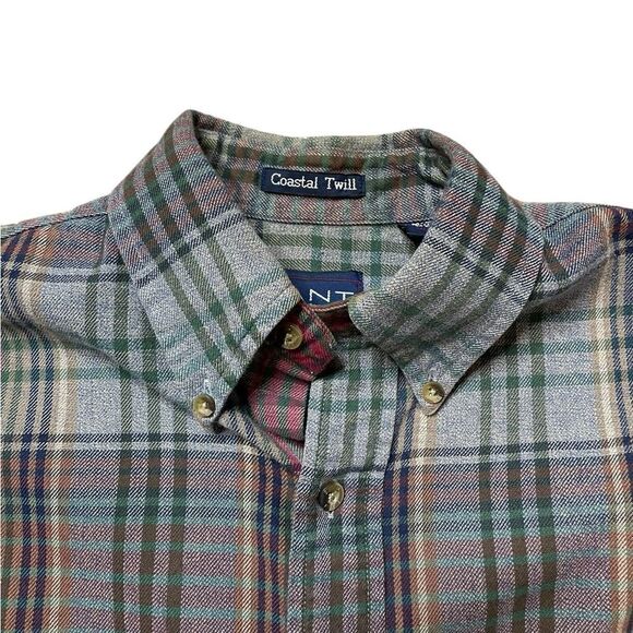 GANT Coastal Twill Long Sleeve Button Down Plaid Shirt Size Medium - Picture 3 of 7